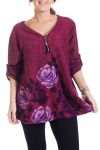 GRANDE TAILLE PULL ENCOLURE ZIPPEE 4307 BORDEAUX