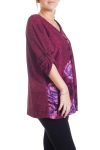 GRANDE TAILLE PULL ENCOLURE ZIPPEE 4307 BORDEAUX