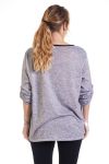 GRANDE TAILLE PULL ENCOLURE ZIPPEE 4307 GRIS