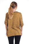 GRANDE TAILLE PULL ENCOLURE ZIPPEE 4307 MOUTARDE