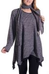 GRANDE TAILLE PULL TUNIQUE + ECHARPE 4299 BLANC