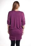 GRANDE TAILLE T-SHIRT LONG PAILLETTES 2 PIECES 4298 BORDEAUX