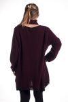 GRANDE TAILLE PULL TUNIQUE + ECHARPE 4297 BORDEAUX