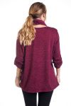 GRANDE TAILLE PULL + ECHARPES 4296 BORDEAUX