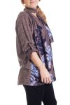 GRANDE TAILLE PULL + ECHARPES 4296 TAUPE