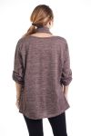 DE GRAN TAMAÑO PULL + BUFANDAS 4296 TAUPE