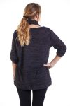 DE GRAN TAMAÑO PULL + BUFANDAS 4296 NEGRO