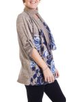 GRANDE TAILLE PULL + ECHARPES 4296 BEIGE