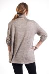 GRANDE TAILLE PULL + ECHARPES 4296 BEIGE