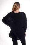 GRANDE TAILLE PULLOVER PERLES 4294 NOIR