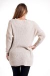 DI GRANDI DIMENSIONI PULLOVER PERLINE 4294 BEIGE