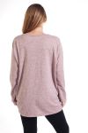 GRANDE TAILLE PULL IMPRIME FEMME 4291 ROSE