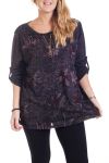 GRANDE TAILLE PULL IMPRIME ZIPPE 4290 NOIR