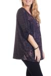 GRANDE TAILLE PULL IMPRIME ZIPPE 4290 NOIR