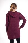 GRANDE TAILLE PULL TUNIQUE CŒUR 4285 BORDEAUX