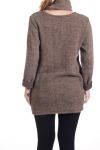 GRANDE TAILLE PULL TUNIQUE 2 PIECES 4284 TAUPE