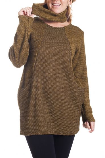 GROßE PULLOVER TUNIKA 2 STÜCK 4284 SENF