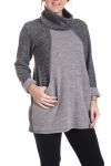 LARGE SIZE SWEATER TUNIC 2 PIECES 4284 BLACK