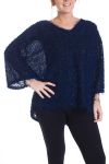 GROßE PULLOVER LUREX 4282 BLAU MARINE