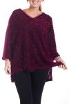 GRANDE TAILLE PULL LUREX 4282 BORDEAUX