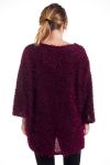 GRANDE TAILLE PULL LUREX 4282 BORDEAUX