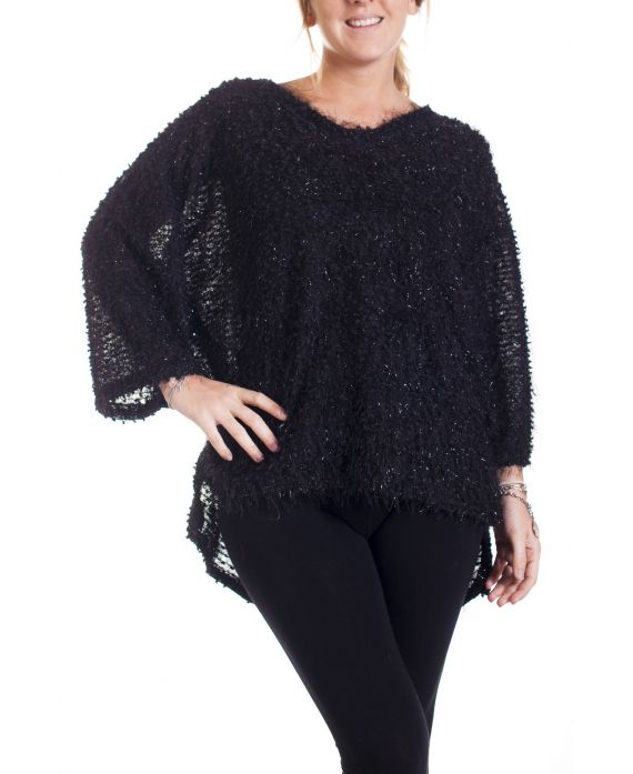 GRANDE TAILLE PULL LUREX 4282 NOIR