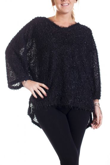 GRANDE TAILLE PULL LUREX 4282 NOIR