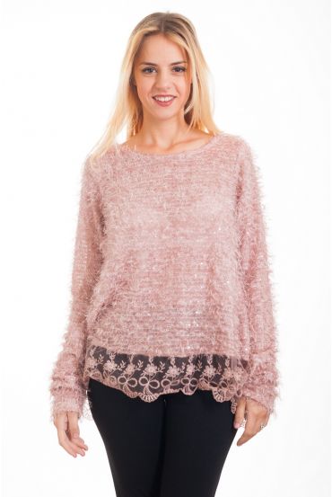 TUNIEK HEEFT PAILLETTEN 4229 ROSE