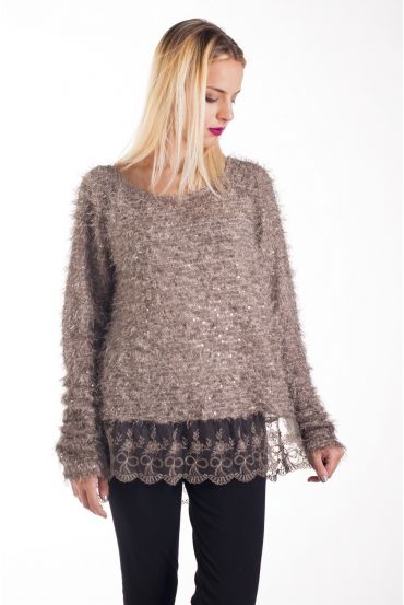 TUNIC HAS SEQUINS 4229 TAUPE