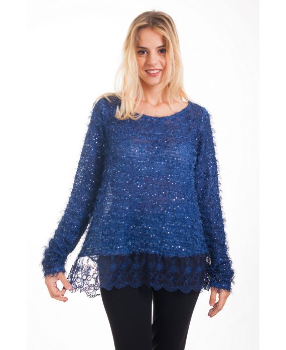 TUNIC HAS SEQUINS 4229 NAVY BLUE