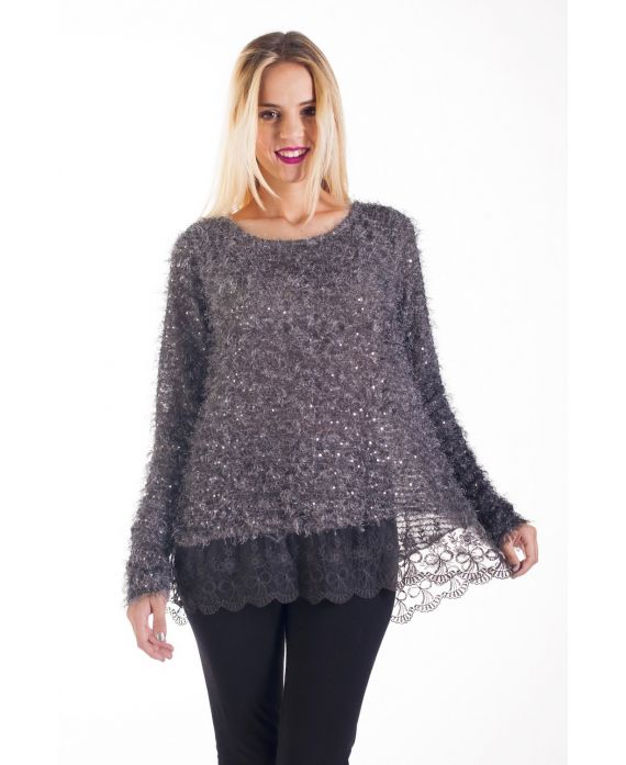 TUNIC HAS SEQUINS 4229 GRAY