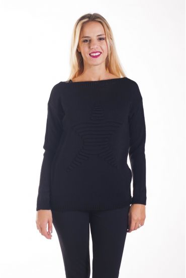 KNIT PULLOVER ETOILE 4271 ZWART