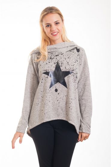 SWEATER HEEFT EEN CAPUCHON NEK VALLEN 4289 BEIGE