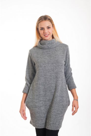 PULL ROBE COL BOULE 4304 GRIS