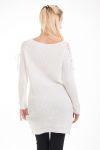PULL EPAULES A LACETS 4359 BLANC