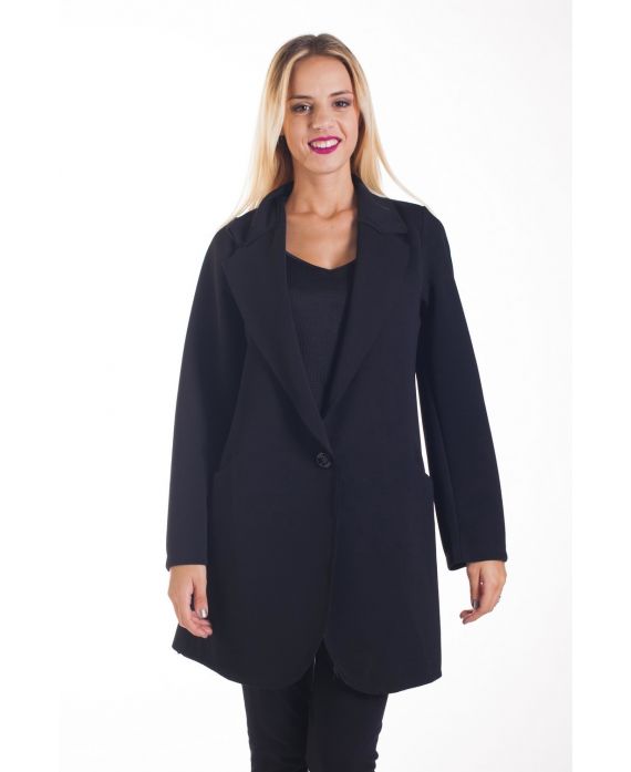 CHAQUETA BLAZER LARGO OVERSIZE 4276 NEGRO