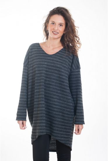 PULLOVER TUNIKA OFFENEN RÜCKEN 4401 GRAU