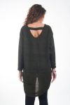 SWEATER TUNIC OPEN BACK 4400 MILITARY GREEN