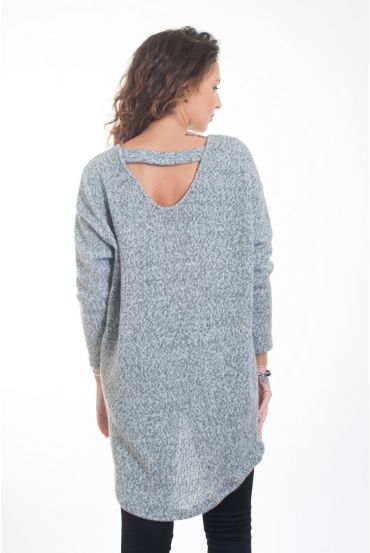 MAGLIONE TUNICA POSTERIORE APERTO 4400 GRIGIO