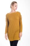 PULL EPAULES A LACETS 4359 MOUTARDE