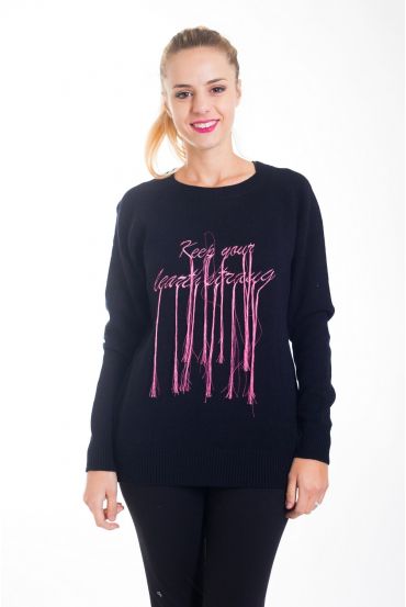 PULL MAILL ECRITURE 4404 NOIR