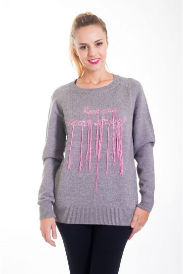 SWETER MAILL NAGRYWANIE 4404 SZARY