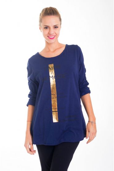 T-SHIRT "T'AIME LA MODE" 4422 MARINE