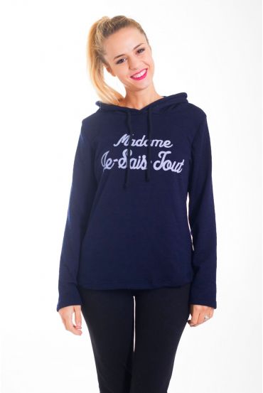 SWEAT "MADAME JE SAIS TOUT" 4411BM