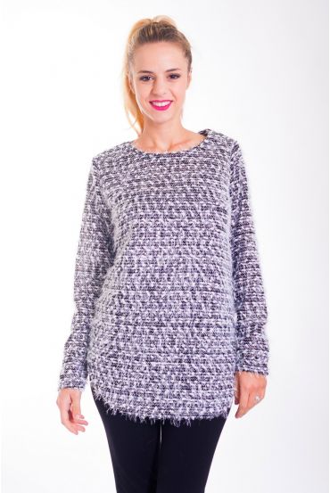 PULLOVER MIT GLANZ-EFFEKT 4410 WEIß