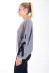 PULL MANCHES A LACETS 4407 GRIS