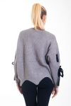 PULL MANCHES A LACETS 4407 GRIS
