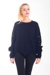 PULL MANCHES A LACETS 4407 NOIR