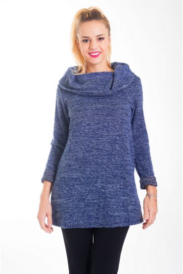 ABITO MAGLIONE COLLARE DI CADERE 4305 BLU