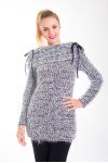 PULL EFFET BRILLANT COL A LACETS 4433 BEIGE